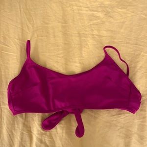Nu swim tie back top in plum size L NEW